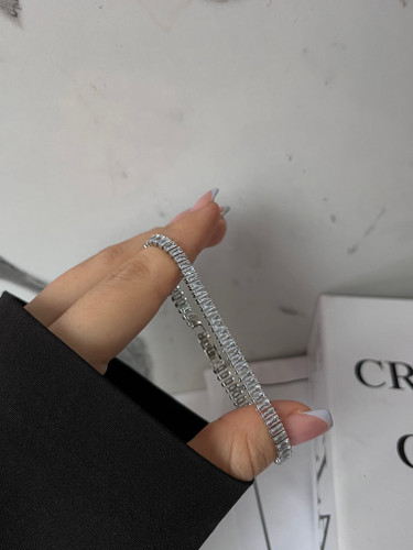 دستبند تنیسی نقره ای